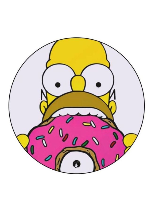 لوحة ماوس بتصميم مطبوع عليه رسمة مستوحاة من مسلسل الرسوم المتحركة "Simpsons" زهري/أبيض/أصفر