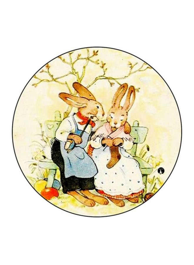 BP Rabbits Printed Mouse Pad Beige/White/Brown