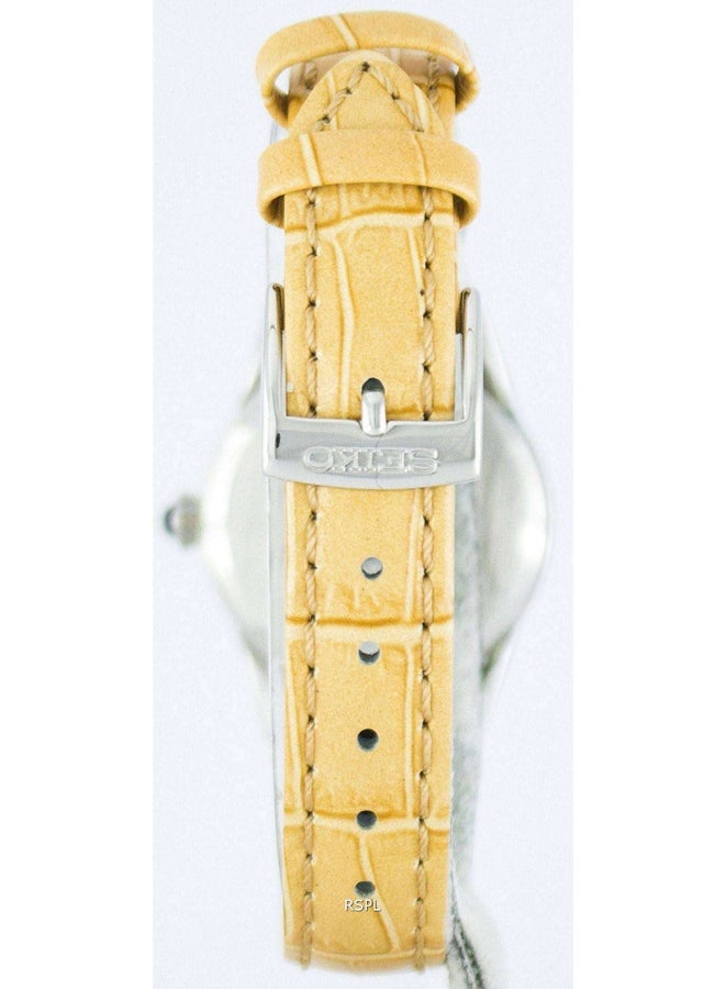 Seiko Women's Round Shape Leather Band Analog Wrist Watch 28 mm - Yellow - SRZ383P2 - Image 2