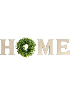 Wooden Domestic Use HOME Letters Wall-Mounted Decoration Retro Crafts Wall Sign Artware Applicable For Home Decoration Retro Burlywood 27.0x25.5x9.0cm