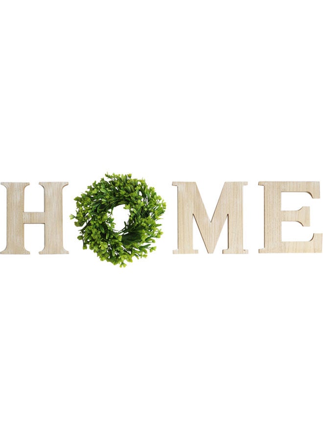 Generic - Wooden Domestic Use HOME Letters Wall-Mounted Decoration Retro Crafts Wall Sign Artware Applicable For Home Decoration Retro Burlywood 27.0x25.5x9.0cm - Image 1
