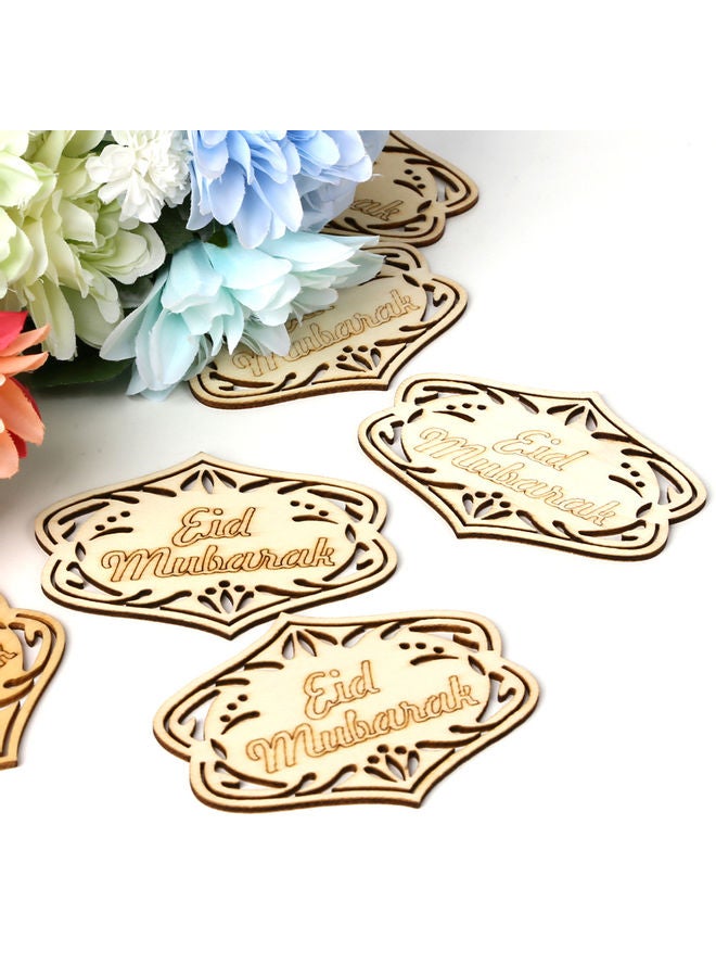 Wooden Eid And Ramadan Hanging Pendants Beige 9.0x7.3x2.6cm  - Image 2