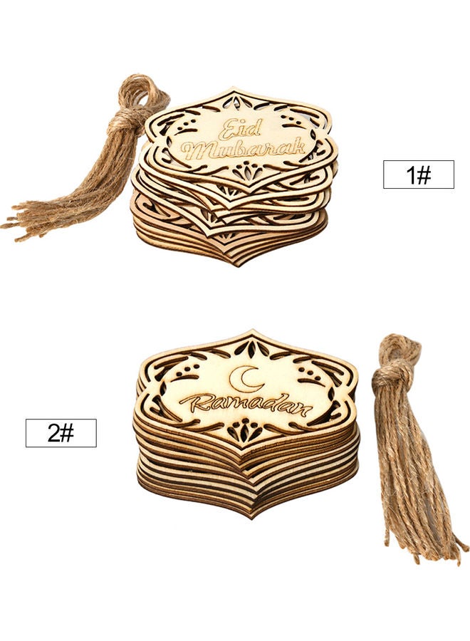Wooden Eid And Ramadan Hanging Pendants Beige 9.0x7.3x2.6cm  - Image 3
