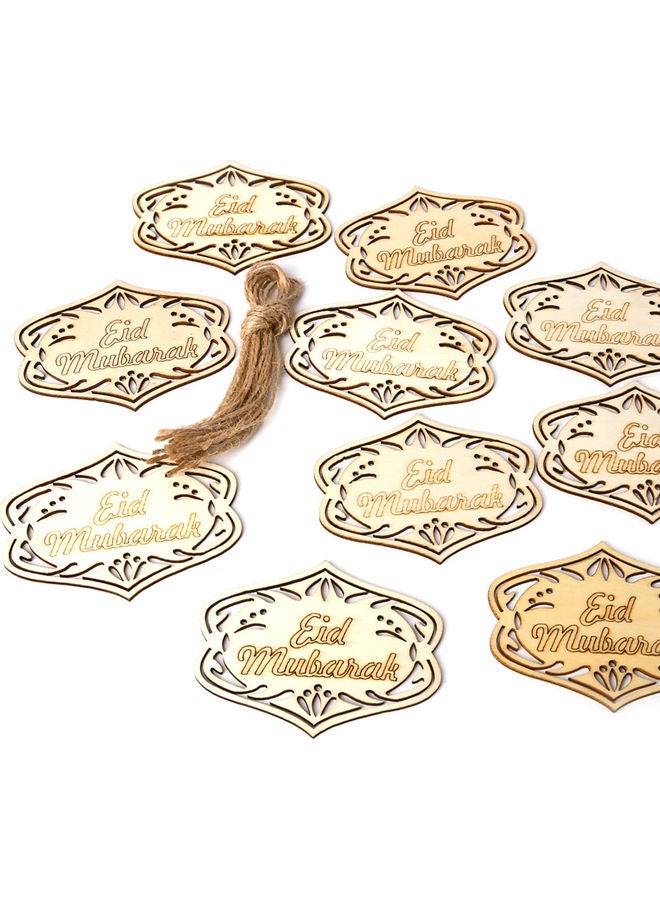 Wooden Eid And Ramadan Hanging Pendants Beige 9.0x7.3x2.6cm  - Image 4