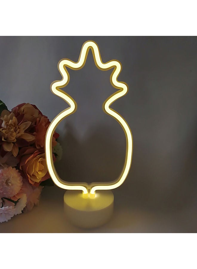 Lightning Neon Signs LED Light With Holder Base Yellow 28.8x19.5x5.8cm  - Image 1
