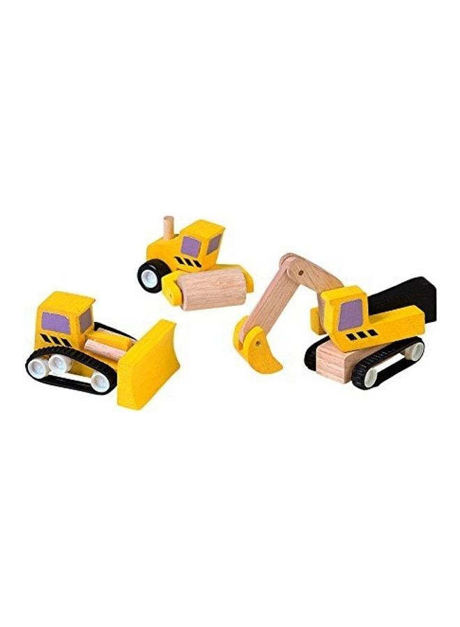 PlanToys 3-Piece Wooden Road Construction Set - Image 1