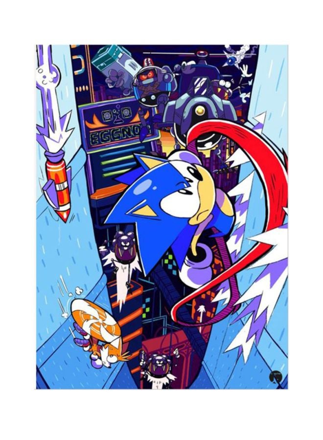 BP The Video Game Sonic Mouse Pad Blue/Red/Purple