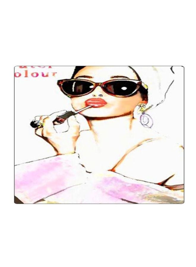 BP Printed Anti-Slip Gaming Mouse Pad Beige/Pink/Black - Image 1