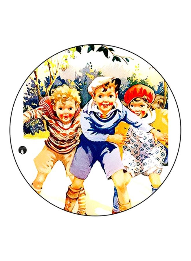 BP Vintage Art Printed Round Mouse Pad Multicolour
