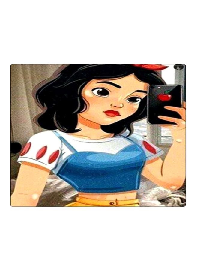 بي بي لوحة ماوس ألعاب بتصميم مضادة للانزلاق وبنمط مطبوع بيج/أزرق/أبيض - Image 1