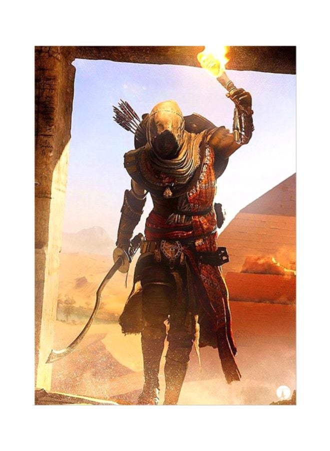 وسادة ماوس بتصميم من لعبة الفيديو Assassin's Creed بني / أسود / أبيض