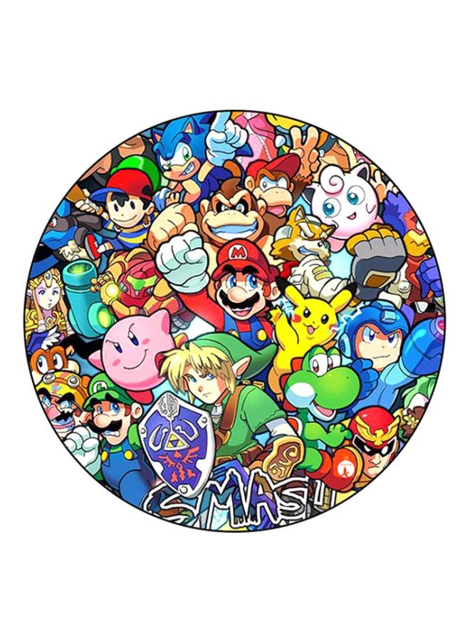 BP The Video Game Super Smash Bros Round Mouse Pad Blue/Green/Yellow