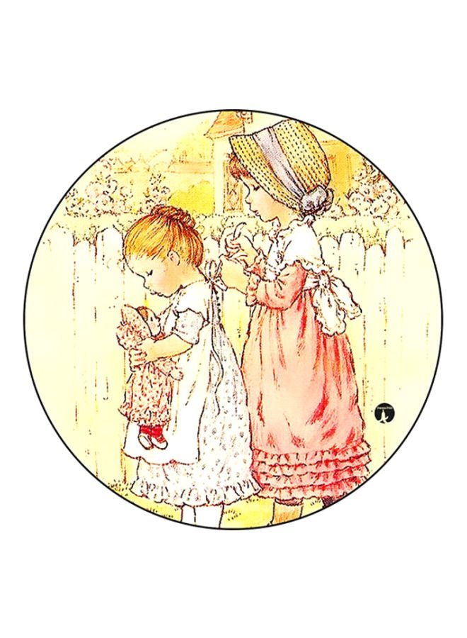 BP Vintage Art Printed Round Mouse Pad Multicolour