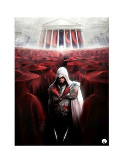 لوحة ماوس بطبعة لعبة "Assassin's Creed" أسود / أزرق/ أبيض/ أحمر