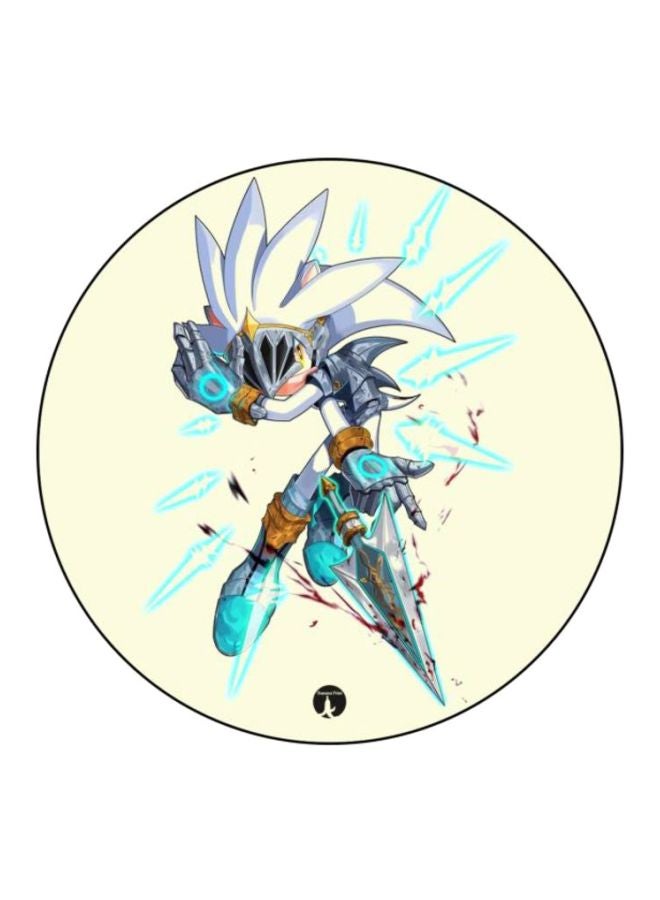 وسادة ماوس مطبوعة بشخصية Sonic أبيض /رمادي/ أزرق