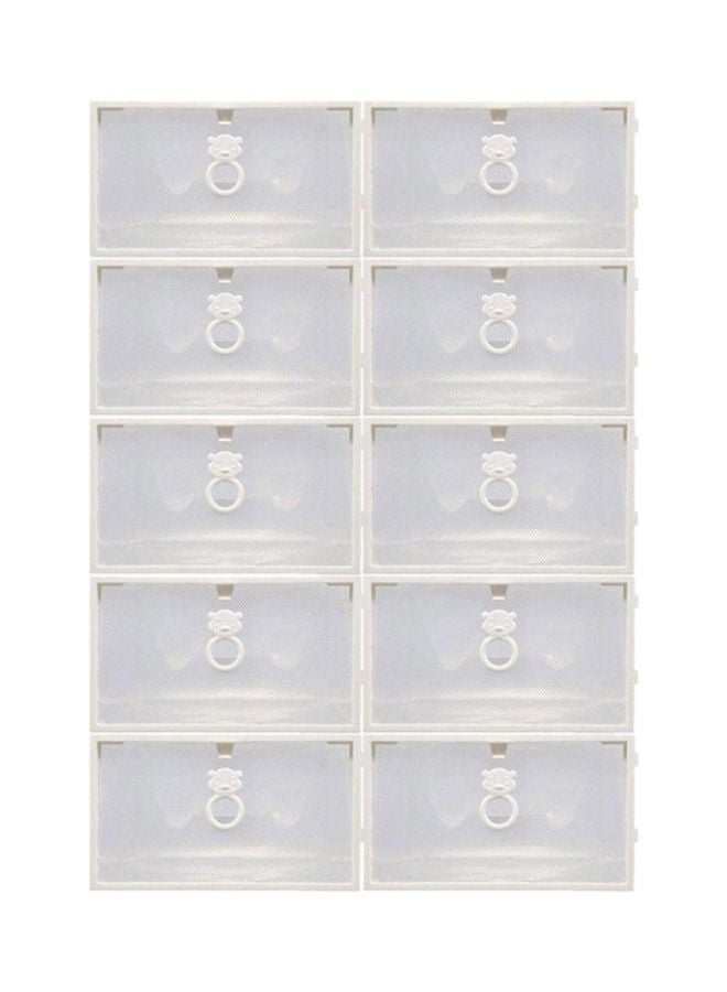 Generic Stacked Plastic Shoe Box White 31x22x13cm  - Image 1