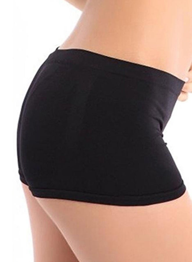 Solid Mid Rise Boxer Briefs Black - Image 2