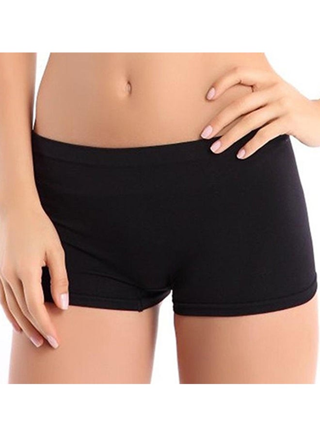 Solid Mid Rise Boxer Briefs Black - Image 1