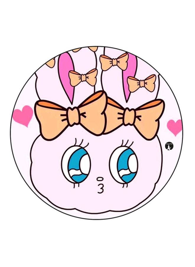 BP Printed Round Mouse Pad White/Pink/Orange