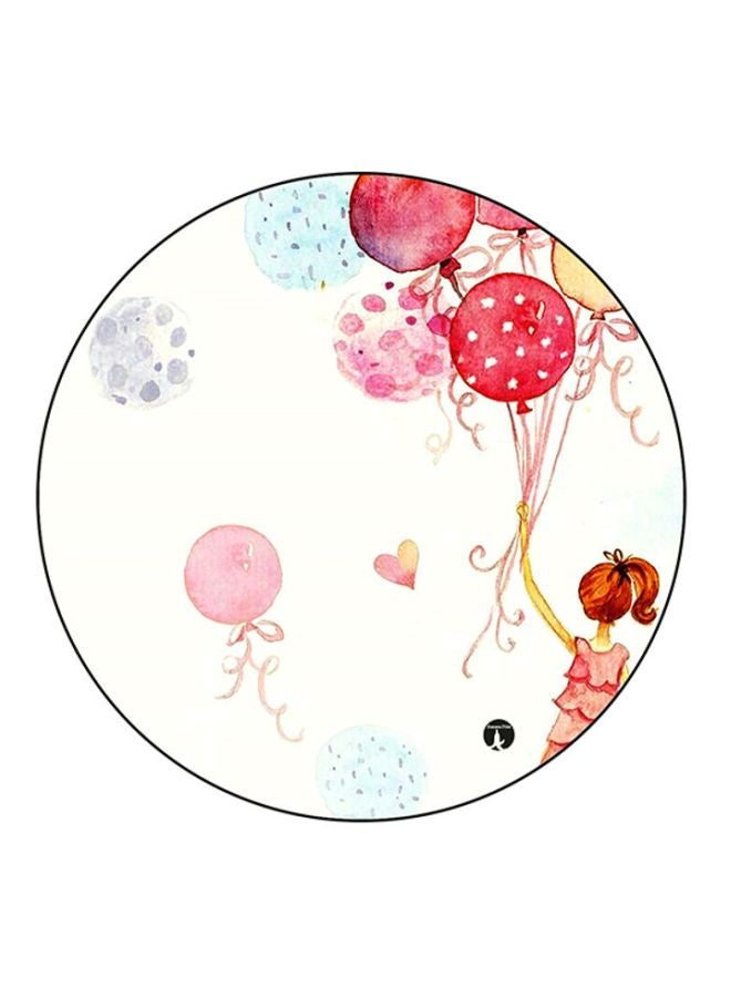 BP A Girl Printed Mouse Pad White/Red/Pink