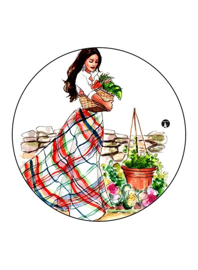 بي بي لوح ماوس بطبعة نباتات أبيض/أحمر/أخضر