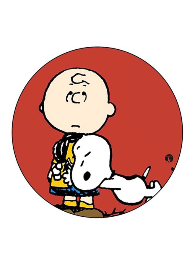 Snoopy Printed Mouse Pad Red/White/Beige
