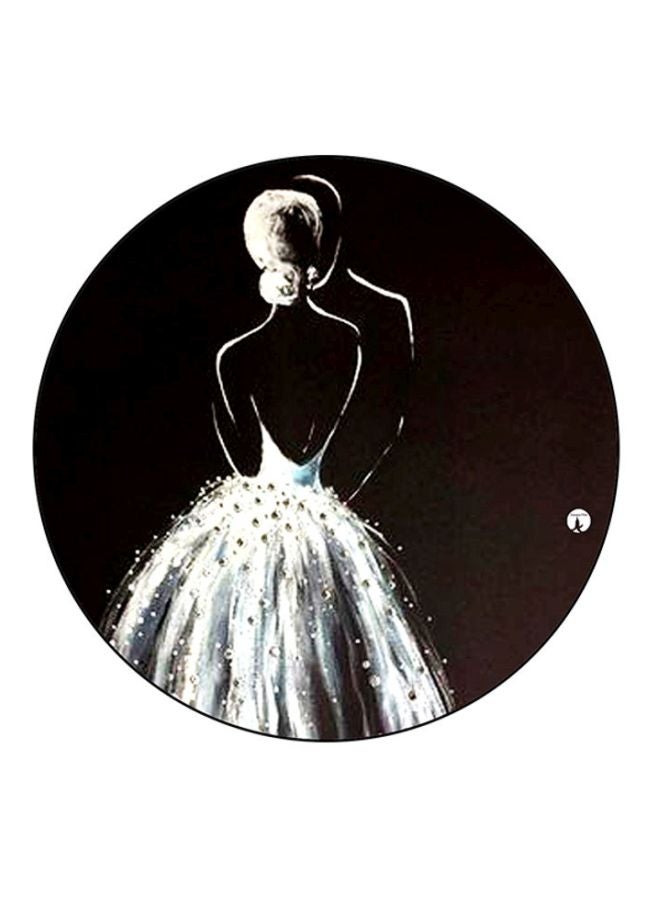 BP A Man And Woman Printed Mouse Pad Black/White