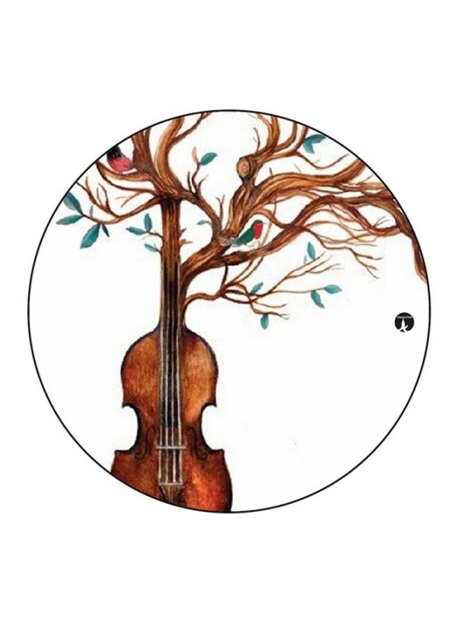 BP A Violin Round Mouse Pad White/Brown/Green