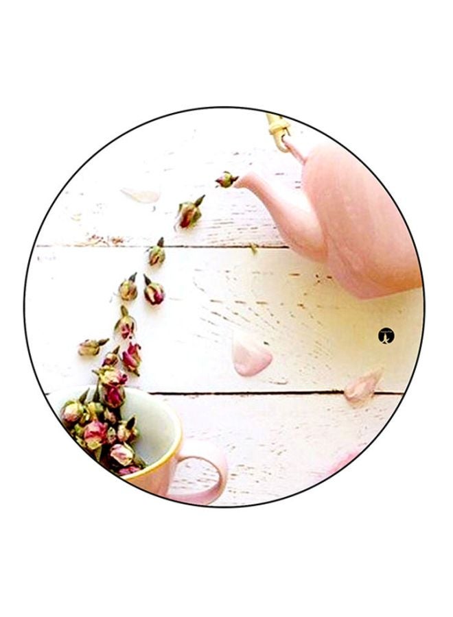 BP Flowers Printed Mouse Pad Beige/Pink/Green