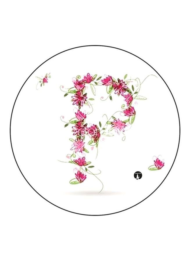 BP Letter P Print Mouse Pad White/Pink/Green