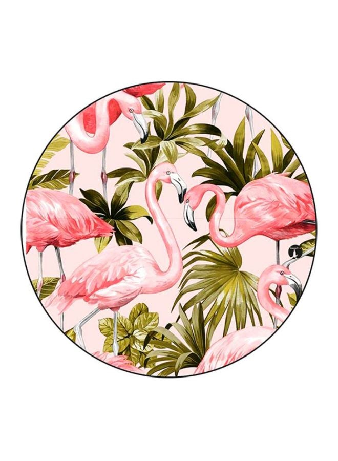 بي بي لوح ماوس بطبعة طائر الفلامنجو أبيض/وردي/أخضر