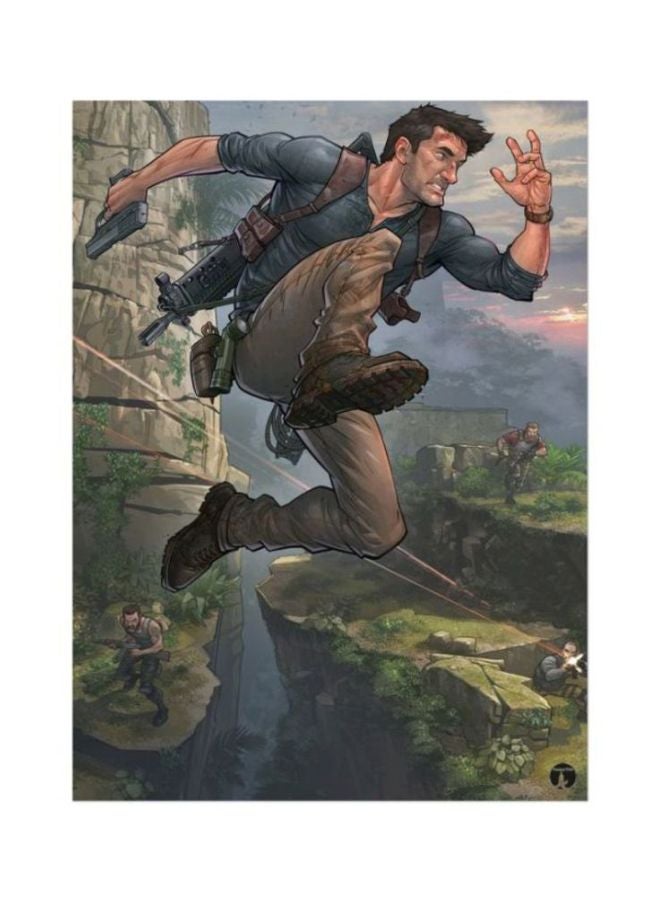 Video Game Uncharted Printed Mousepad Brown/Green/Blue
