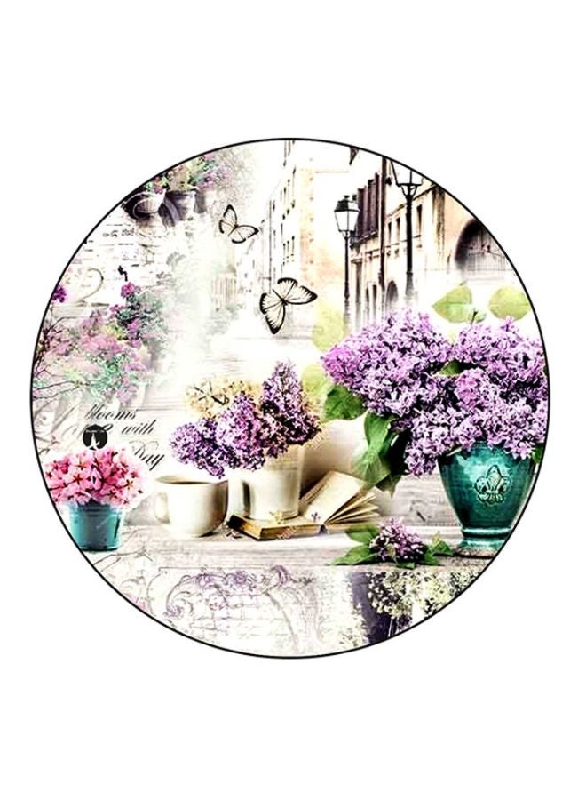 BP Vintage Art Print Mouse Pad White/Purple/Green