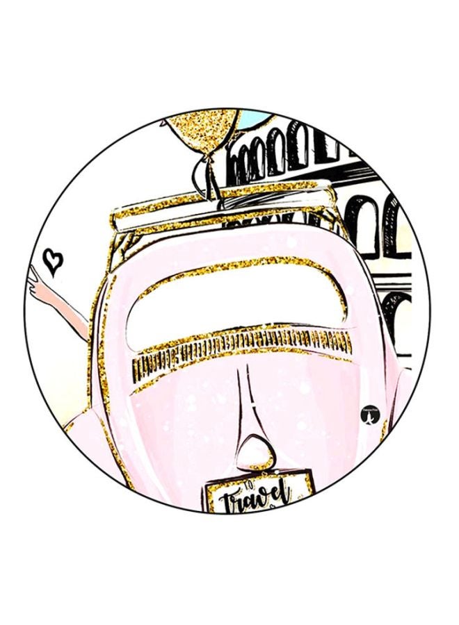 BP A Car Printed Mouse Pad White/Black/Yellow