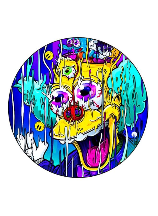 BP The Simpsons Round Mouse Pad Blue/Yellow/Purple
