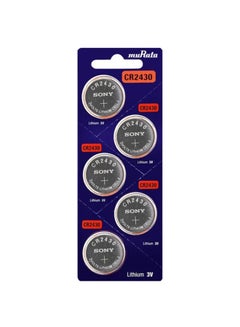 muRATA 5-Piece Cr2430 Lithium 3V Batteries Silver  - Image 1
