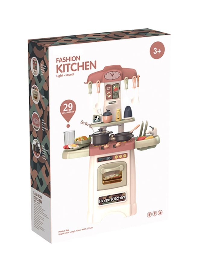 فاميلي سنتر مجموعة اللعب التظاهري مطبخ فاشن كيتشن مزودة بأضواء وأصوات من 29 قطعة طراز 196-195 62x45x21.5سم - Image 2