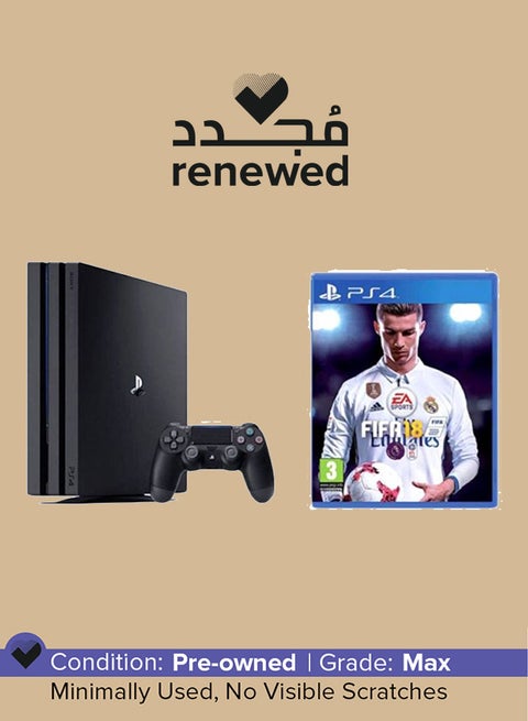 Renewed - PlayStation 4 1TB Console With 2 DualShock 4 Wireless Controller And 1 Game (FIFA 18)