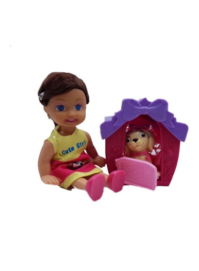 Basmah Cute Doll Dog House Playset 12cm - Image 3
