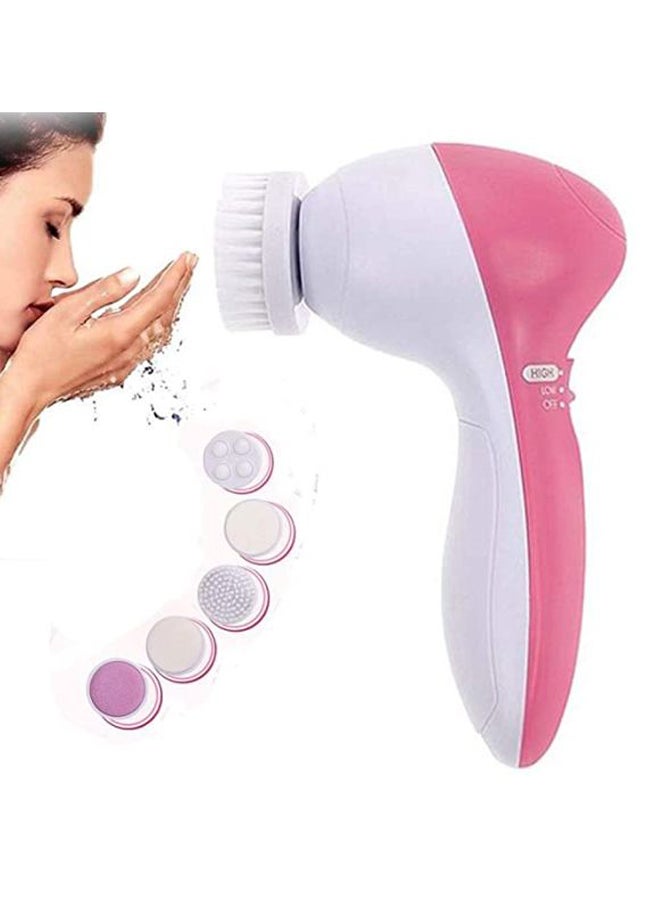 أداة تقشير الوجه 5 في 1 وردي/أبيض - Image 2
