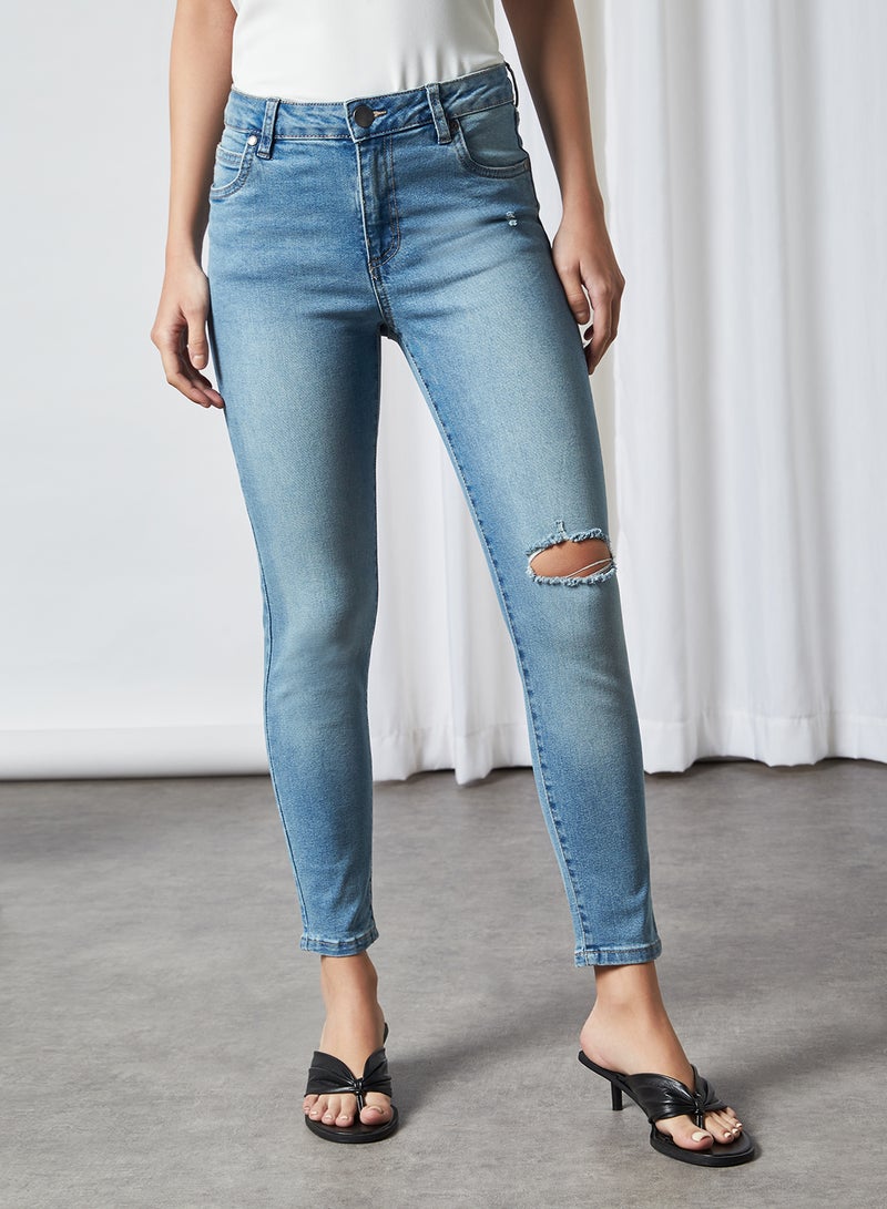 Cotton On - Distressed Style Grazer Skinny Jean Authentic Blue - Image 1