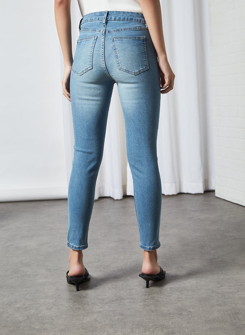 Cotton On - Distressed Style Grazer Skinny Jean Authentic Blue - Image 1
