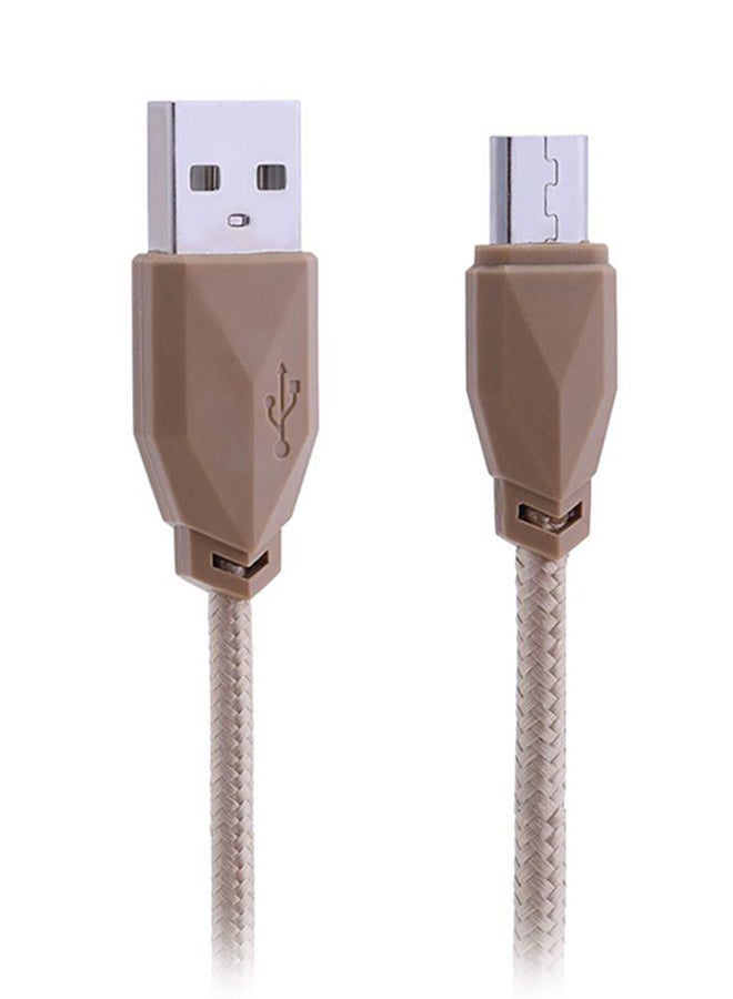 أوي كابل شحن ومزامنة بيانات بمنفذ Micro USB ذهبي  - Image 1