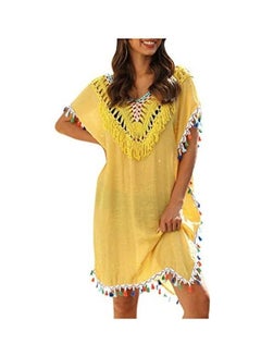 Women Bikini Swimsuit Swimwear Crochet Smock Beach Cover Up multicolour