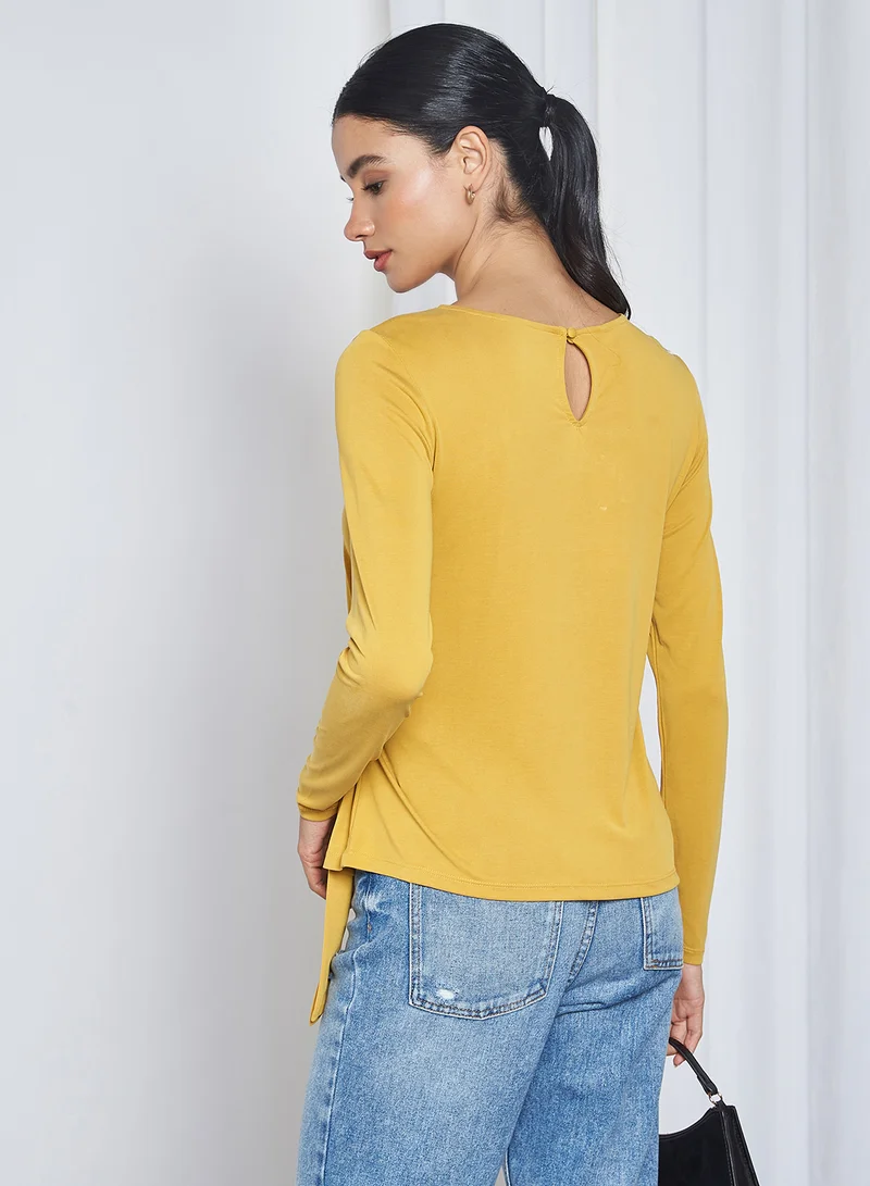 ONLY Free Bow Tie Blouse Tawny Olive