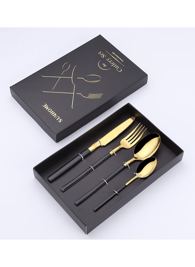 4-Piece Premium Cutlery Set Black/Gold - v1606284817/N38063057A_7