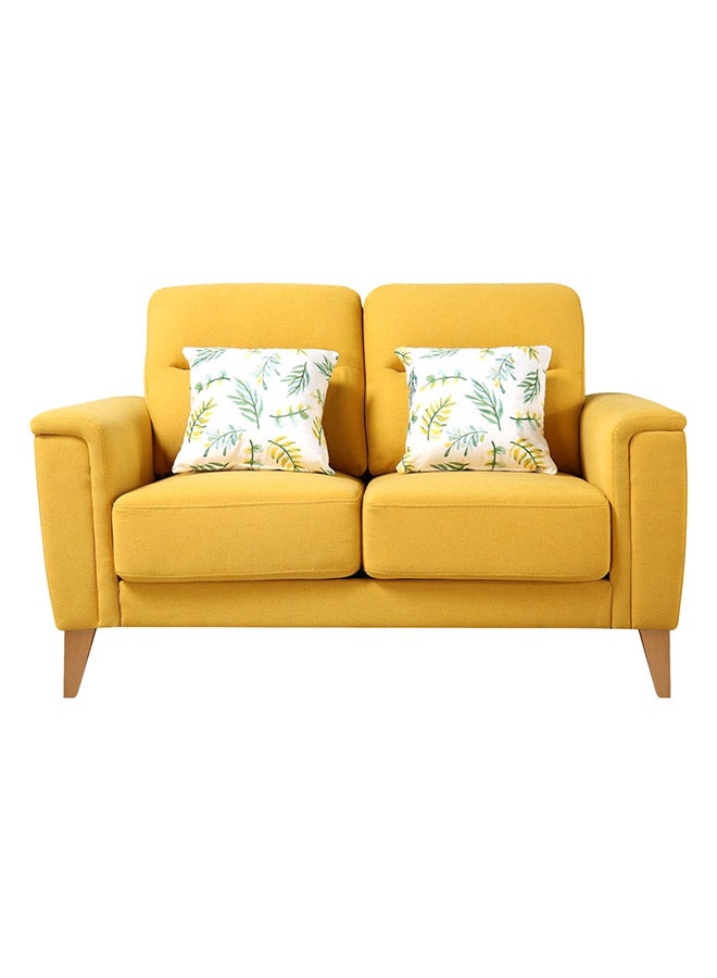 Home Box - Lima 2-Seater Sofa With 2-Cushions Yellow 86x140cm - Image 1