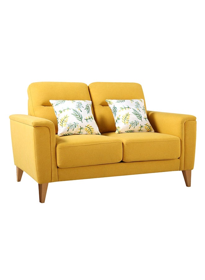 Home Box - Lima 2-Seater Sofa With 2-Cushions Yellow 86x140cm - Image 1