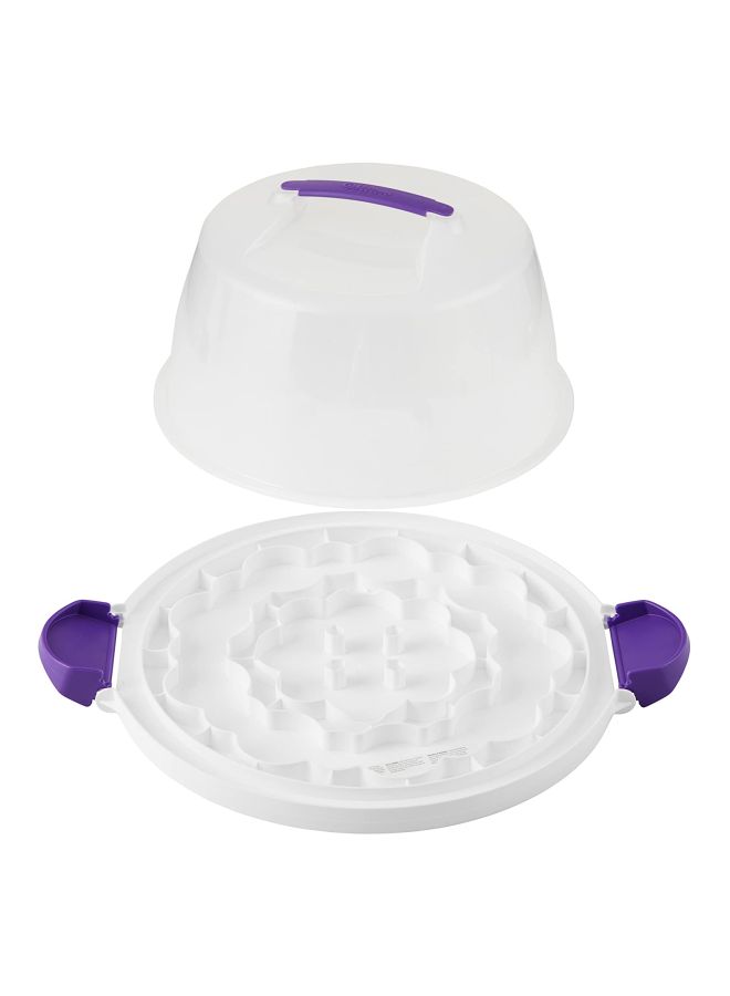 ويلتون حامل كب كيك وكيك قابل للعكس شفاف/أرجواني 39.3سم - Image 2