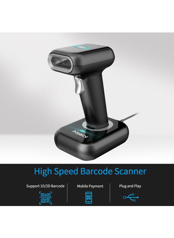 Aibecy - Wireless High Speed Barcode Scanner Black - Image 1